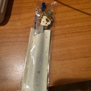 Cute Dog Keychain with Blue Pen
